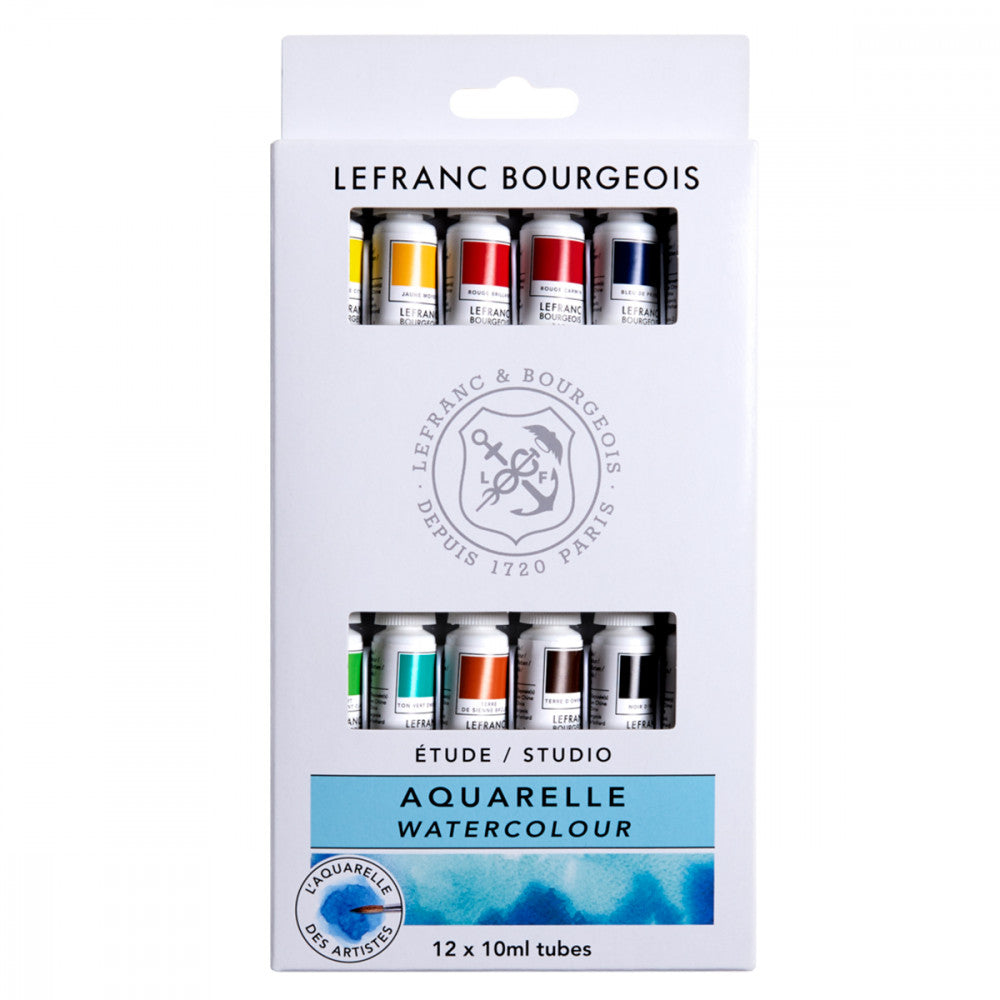 Estojo Tinta Aquarela Lefranc & Bourgeois 10ml 12 Cores